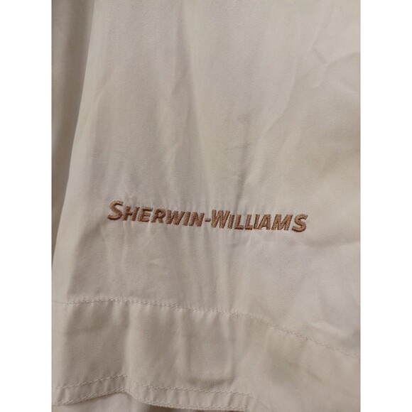 Vtg Sherwin Williams Windbreaker Full Zip Jacket Men’s 2XL Blue Pocket Tan - Picture 3 of 9